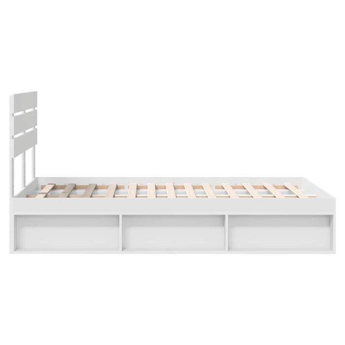 Cadru de pat cu headboard Alb 120 x 190 cm Lemn de pin masiv - WALTI WALTI