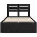 Cadru de pat cu headboard Negru 120 x 190 cm Lemn de pin masiv - WALTI WALTI