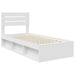 Cadru de pat cu headboard Alb 100 x 200 cm Lemn de pin masiv - WALTI WALTI