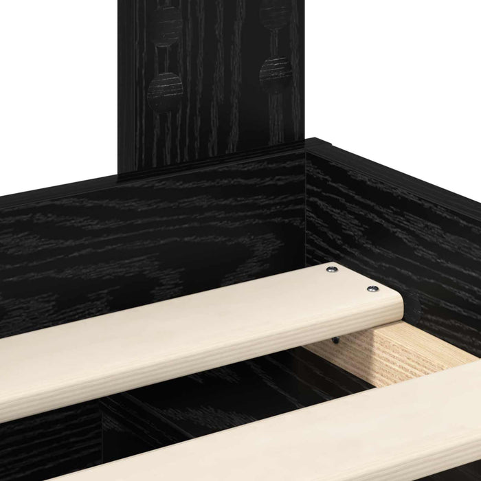 Cadru de pat cu headboard Negru 100 x 200 cm Lemn de pin masiv - WALTI WALTI