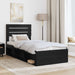 Cadru de pat cu headboard Negru 100 x 200 cm Lemn de pin masiv - WALTI WALTI