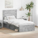 Cadru de pat cu headboard Beton 90 x 200 cm Lemn de pin masiv - WALTI WALTI