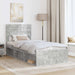 Cadru de pat cu headboard Beton 90 x 200 cm Lemn de pin masiv - WALTI WALTI