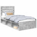 Cadru de pat cu headboard Beton 90 x 200 cm Lemn de pin masiv - WALTI WALTI