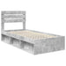 Cadru de pat cu headboard Beton 90 x 200 cm Lemn de pin masiv - WALTI WALTI