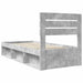 Cadru de pat cu headboard Beton 90 x 200 cm Lemn de pin masiv - WALTI WALTI
