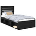 Cadru de pat cu headboard Negru 90 x 190 cm Lemn de pin masiv - WALTI WALTI