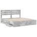 Cadru de pat Gri din beton 200 x 200 cm Lemn Ingineresc - WALTI WALTI
