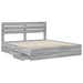 Cadru de pat cu sertar Gri Sonoma 200 x 200 cm Lemn Ingineresc - WALTI WALTI
