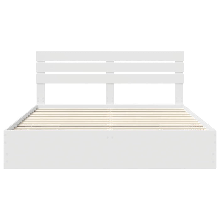 Cadru de pat cu sertar Alb 180 x 200 cm Lemn Ingineresc - WALTI WALTI