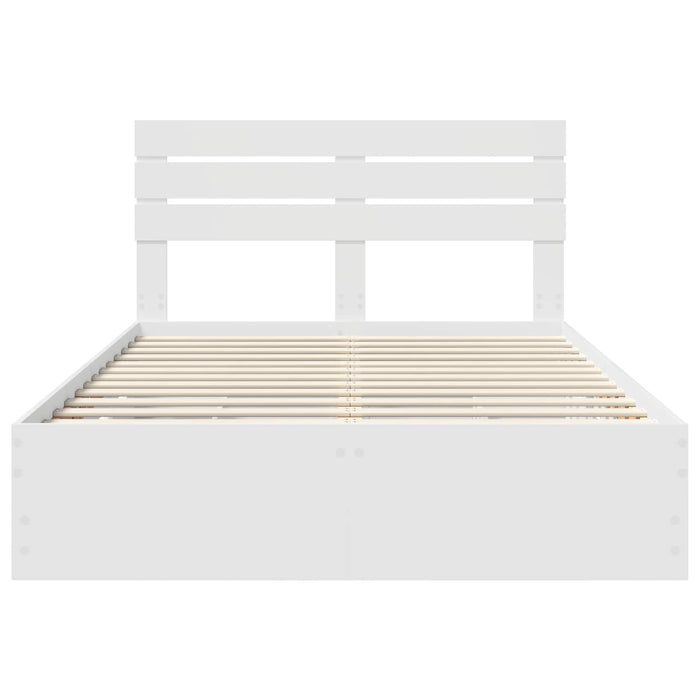 Cadru de pat cu sertar Alb 160 x 200 cm Lemn Ingineresc - WALTI WALTI