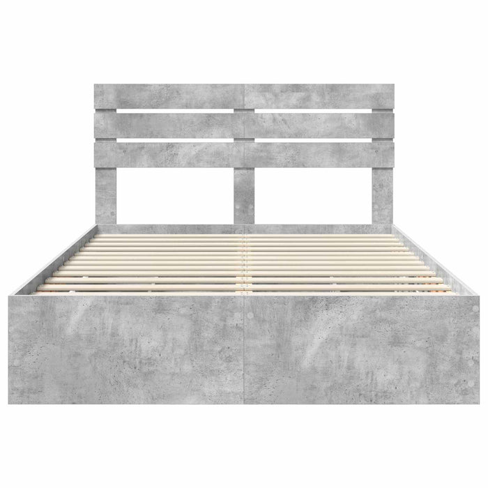 Cadru de pat Gri din beton 140 x 200 cm Lemn Ingineresc - WALTI WALTI