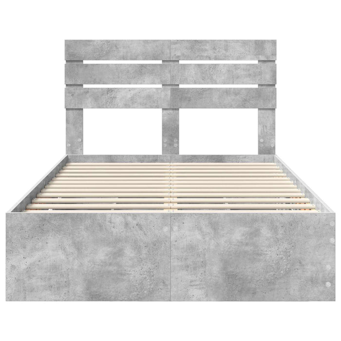 Cadru de pat Gri din beton 135 x 190 cm Lemn Ingineresc - WALTI WALTI