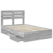 Cadru de pat cu sertar Gri Sonoma 120 x 190 cm Lemn Ingineresc - WALTI WALTI