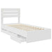 Cadru de pat cu sertar Alb 100 x 200 cm Lemn Ingineresc - WALTI WALTI