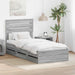 Cadru de pat cu sertar Gri Sonoma 90 x 190 cm Lemn Ingineresc - WALTI WALTI