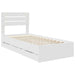 Cadru de pat cu sertar Alb 90 x 200 cm Lemn Ingineresc - WALTI WALTI