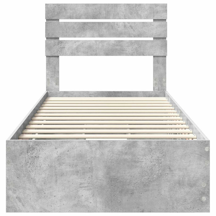 Cadru de pat Gri din beton 90 x 200 cm Lemn Ingineresc - WALTI WALTI