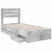 Cadru de pat Gri din beton 75 x 190 cm Lemn Ingineresc - WALTI WALTI