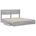 Pat cu storage cu sertar Gri Sonoma 200 x 200 cm Lemn compozit - WALTI WALTI