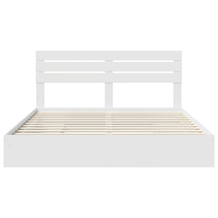 Pat cu storage cu headboard Alb 180 x 200 cm Lemn compozit - WALTI WALTI