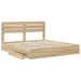Pat cu storage Stejar Sonoma 180 x 200 cm Lemn compozit - WALTI WALTI
