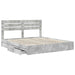 Pat cu storage Gri din beton 180 x 200 cm Lemn compozit - WALTI WALTI