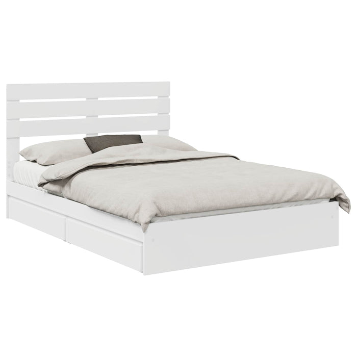 Pat cu storage cu headboard Alb 160 x 200 cm Lemn compozit - WALTI WALTI