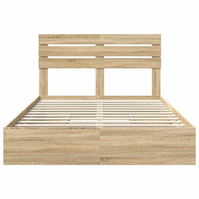 Pat cu storage Stejar Sonoma 160 x 200 cm Lemn compozit - WALTI WALTI