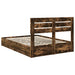 Pat cu storage Stejar fumuriu 160 x 200 cm Lemn compozit - WALTI WALTI