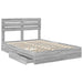 Pat cu storage cu sertar Gri Sonoma 140 x 200 cm Lemn compozit - WALTI WALTI