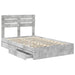 Pat cu storage Gri din beton 135 x 190 cm Lemn compozit - WALTI WALTI