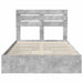 Pat cu storage Gri din beton 135 x 190 cm Lemn compozit - WALTI WALTI