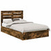 Pat cu storage Stejar fumuriu 135 x 190 cm Lemn compozit - WALTI WALTI