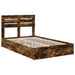 Pat cu storage Stejar fumuriu 135 x 190 cm Lemn compozit - WALTI WALTI