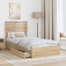 Pat cu storage Stejar Sonoma 90 x 200 cm Lemn compozit - WALTI WALTI