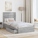 Pat cu storage cu sertar Gri Sonoma 90 x 200 cm Lemn compozit - WALTI WALTI