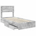 Pat cu storage Gri din beton 90 x 190 cm Lemn compozit - WALTI WALTI