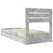 Pat cu storage Gri din beton 90 x 190 cm Lemn compozit - WALTI WALTI