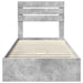 Pat cu storage Gri din beton 90 x 190 cm Lemn compozit - WALTI WALTI