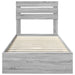Pat cu storage cu sertar Gri Sonoma 90 x 190 cm Lemn compozit - WALTI WALTI