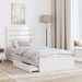 Pat cu storage cu headboard Alb 75 x 190 cm Lemn compozit - WALTI WALTI