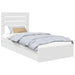 Pat cu storage cu headboard Alb 75 x 190 cm Lemn compozit - WALTI WALTI