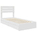 Pat cu storage cu headboard Alb 75 x 190 cm Lemn compozit - WALTI WALTI
