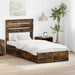 Pat cu storage Stejar fumuriu 75 x 190 cm Lemn compozit - WALTI WALTI
