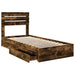 Pat cu storage Stejar fumuriu 75 x 190 cm Lemn compozit - WALTI WALTI