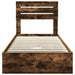 Pat cu storage Stejar fumuriu 75 x 190 cm Lemn compozit - WALTI WALTI