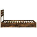Pat cu storage Stejar fumuriu 75 x 190 cm Lemn compozit - WALTI WALTI