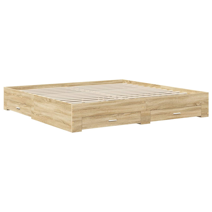 Cadru de pat cu sertar cu headboard cu depozitare Lemn compozit - WALTI WALTI