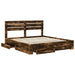 Cadru de pat cu sertar cu headboard cu depozitare Lemn compozit - WALTI WALTI
